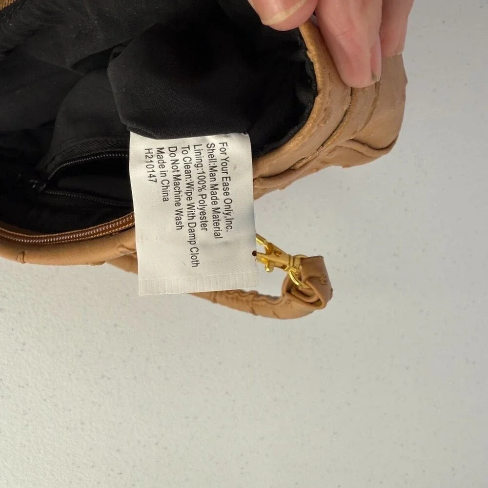 Lori Greiner Tan Mini Satchel‎ Purse with Gold Accents